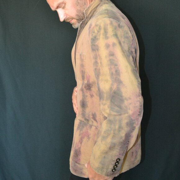 Cowboy western rustic camo Blazer sports Coat dyed brown khaki black gray tan XL - Picture 12 of 12